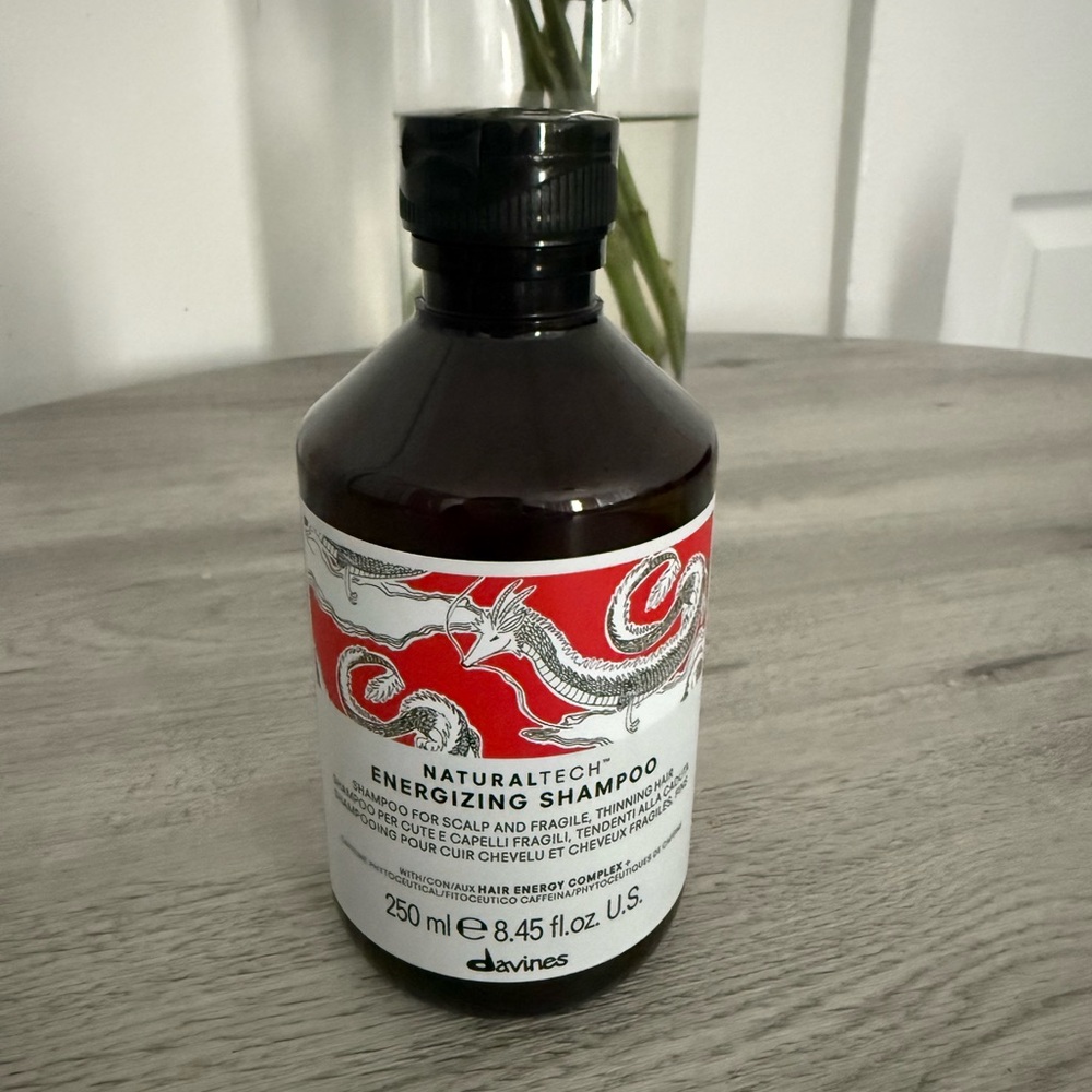 Davines Naturaltech Energizing Shampoo with Red and White Label